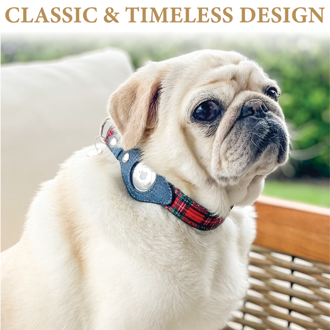 Airtag Collar - Denim & Cork