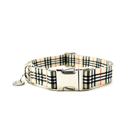 Adjustable Collar - Beige Plaid