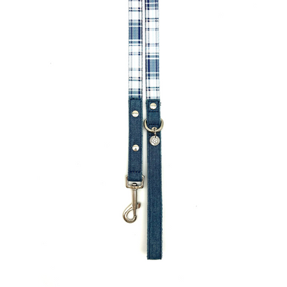 Swag Leash - Denim & Blue Plaid