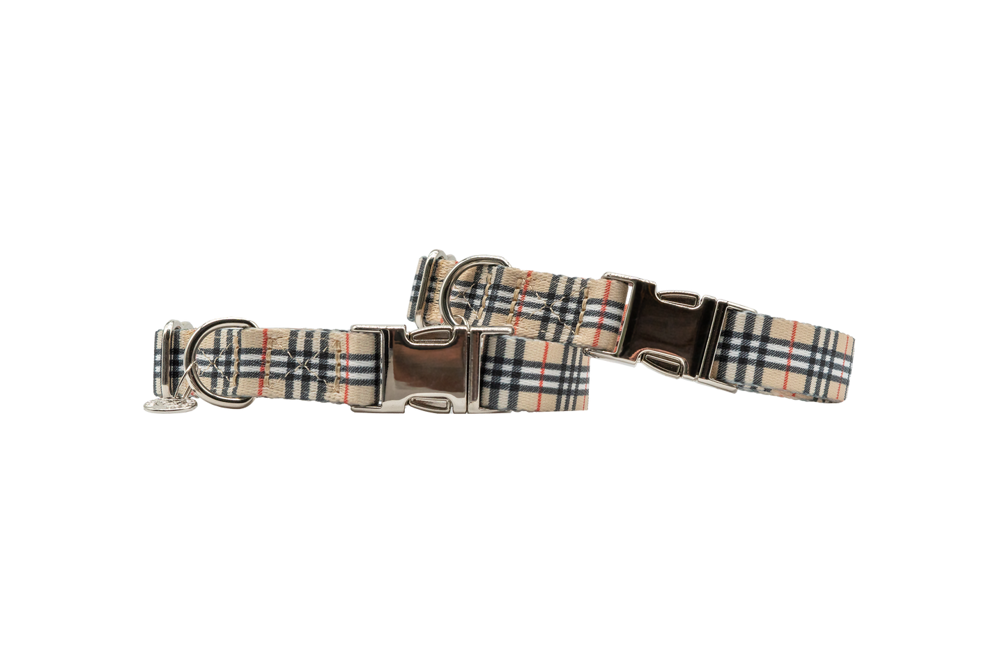 Adjustable Collar - Beige Plaid