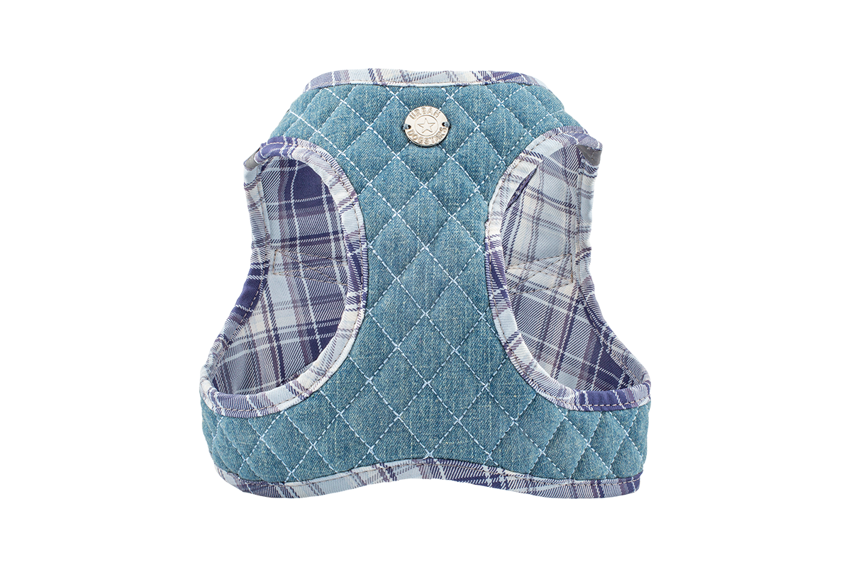 Step-In Denim Harness - Blue Plaid