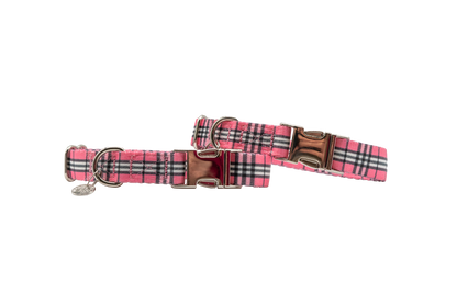 Adjustable Collar - Pink Plaid