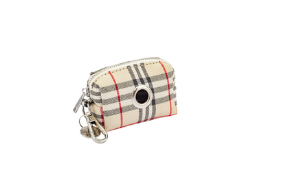 Waste Bag Holder - Beige Plaid